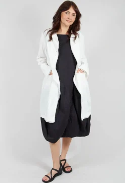 Button Through Coat in Offwhite