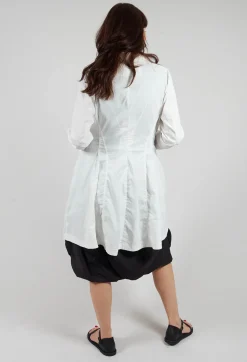 Button Through Coat in Offwhite
