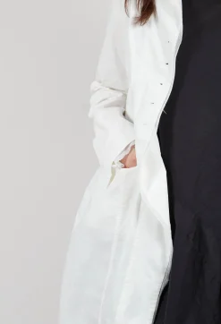 Button Through Coat in Offwhite