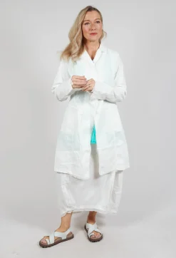 Button Through Coat in Offwhite