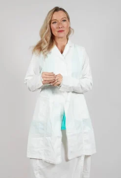 Button Through Coat in Offwhite