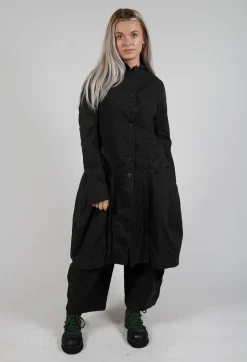 Button Through Coat with Tulip Hem in Jungle Stripe