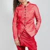 Button Through Jacket in Cardinal Flock