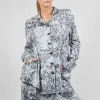 Button Through Jacket in Black Print