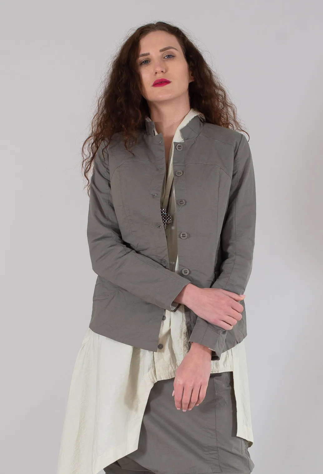 Button Through Jacket in 728 Grey
