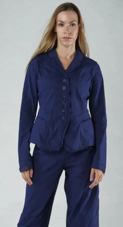 Button Through Jacket in Black (Pictured in Navy)