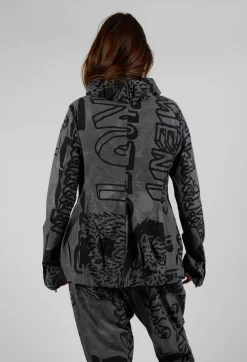 Button Through Jacket in Rock Big Print