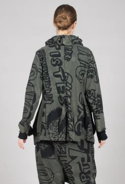 Button Through Jacket in Camp Big Print