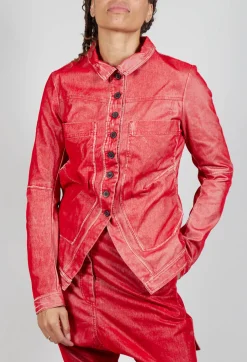 Button Through Jacket in Cardinal Flock