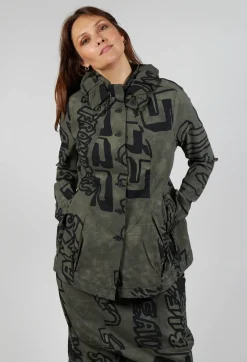 Button Through Jacket in Camp Big Print