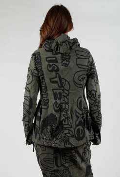 Button Through Jacket in Camp Big Print