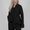 Button Through Jacket with Tulip Hem in Jungle Stripe