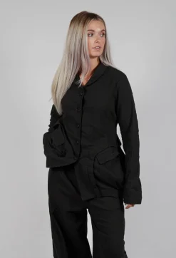 Button Through Jacket with Tulip Hem in Jungle Stripe