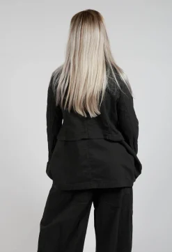 Button Through Jacket with Tulip Hem in Jungle Stripe