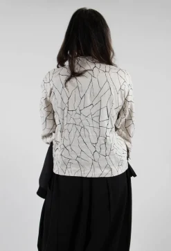 Button Through Jacket with Print in White
