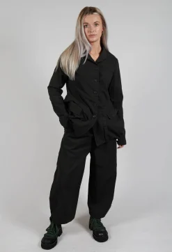 Button Through Jacket with Tulip Hem in Jungle Stripe