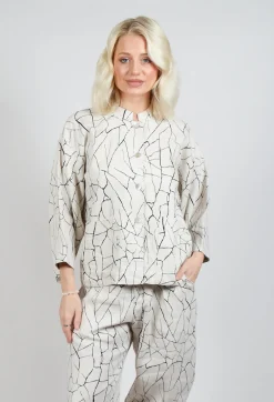 Button Through Jacket with Print in White