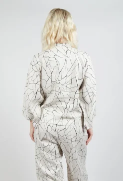 Button Through Jacket with Print in White