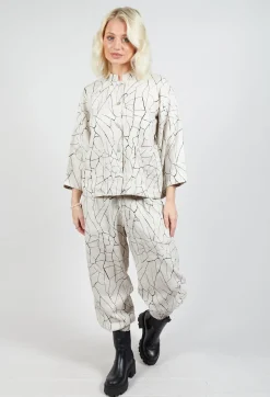 Button Through Jacket with Print in White