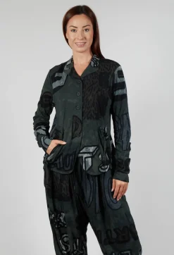 Button Through Jersey Jacket in Camp Print