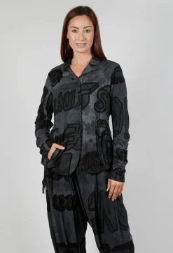 Button Through Jersey Jacket in Rock Print