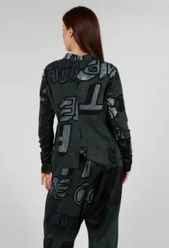 Button Through Jersey Jacket in Camp Print