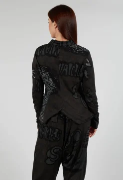 Button Through Jersey Jacket in Jungle Print