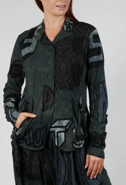 Button Through Jersey Jacket in Camp Print