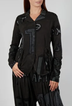 Button Through Jersey Jacket in Jungle Print