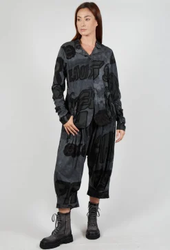 Button Through Jersey Jacket in Rock Print