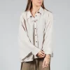 Button Through Shirt in Beige Check