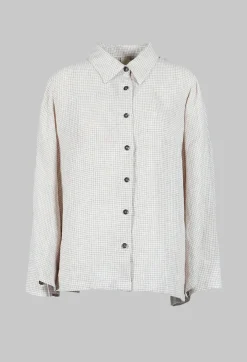 Button Through Shirt in Beige Check
