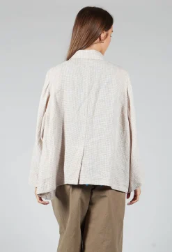 Button Through Shirt in Beige Check
