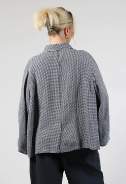 Button Through Shirt in Navy Check