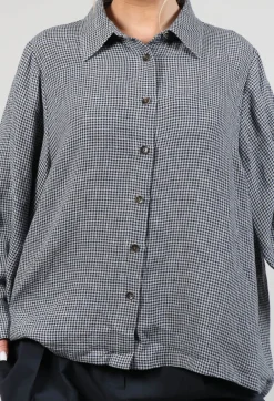 Button Through Shirt in Navy Check