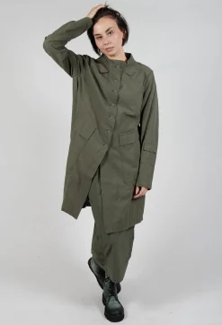 Button Through Utility Coat in Camp