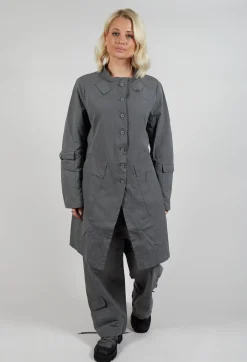 Button Through Utility Coat in Rock