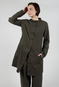 Button Through Utility Coat in Jungle