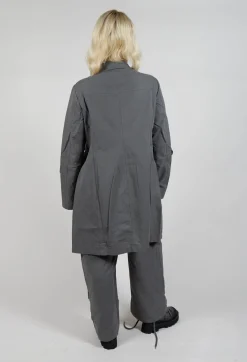 Button Through Utility Coat in Rock