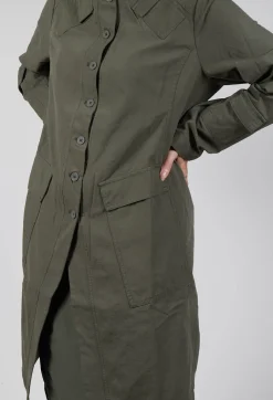Button Through Utility Coat in Camp