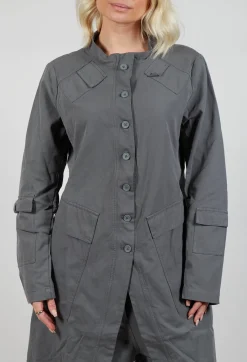 Button Through Utility Coat in Rock