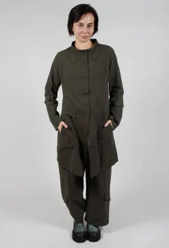 Button Through Utility Coat in Jungle