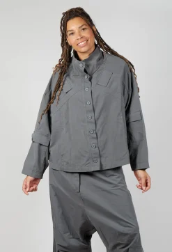 Button Through Utility Jacket in Rock
