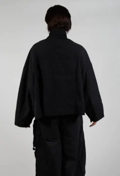 Button Through Utility Jacket in Black