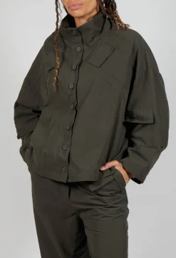 Button Through Utility Jacket in Jungle