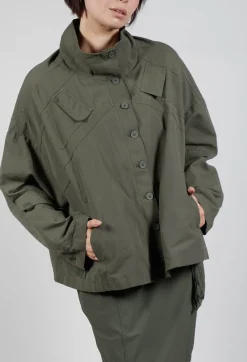 Button Through Utility Jacket in Camp
