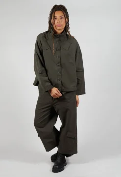 Button Through Utility Jacket in Jungle