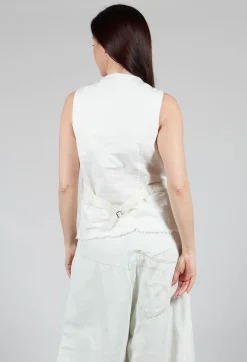 Button Through Waistcoat in Off White