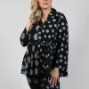 Button Up Blouse in Grey Pois