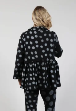 Button Up Blouse in Grey Pois